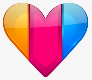 Colorful Heart Png Clipart - Clip Art, Transparent Png, Transparent PNG