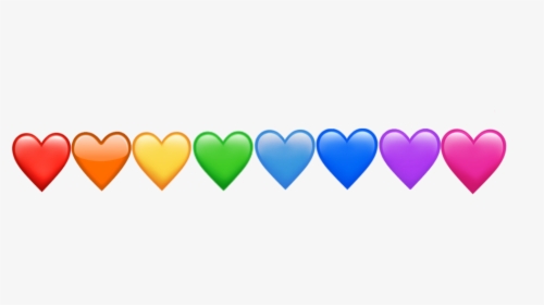 #hearts #heartemoji #rainbow #pride #pridemonth #pridemonthend - Line Of Rainbow Hearts Png, Transparent Png, Transparent PNG