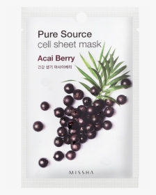 Missha Pure Source Cell Sheet Mask Acai Berry, HD Png Download, Transparent PNG