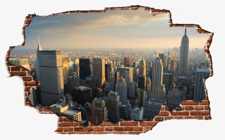 Zapwalls Decals Breaking Wall New York City Skyline - New York City, HD Png Download, Transparent PNG