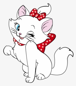 Kitten Cartoon, Gata Marie, Disney Clipart, Cat Clipart, - Pink White Cat Cartoon, HD Png Download, Transparent PNG