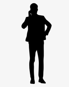 Silhouette Business Man Speaking Free Photo - Man On Phone Silhouette Png, Transparent Png, Transparent PNG