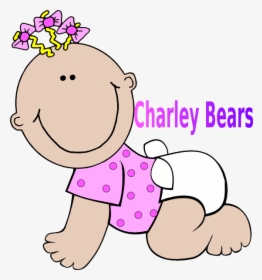 Charley Bears Svg Clip Arts - Baby Girl Clip Art, HD Png Download, Transparent PNG