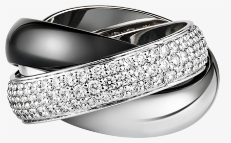 Combinatie Van Technisch Keramiek En Edelmetalen - Cartier Trinity Ring Diamonds, HD Png Download, Transparent PNG
