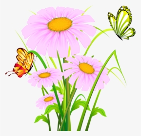 Mariposas En Flores Animadas Clipart , Png Download - Beautiful Flower Background Png, Transparent Png, Transparent PNG