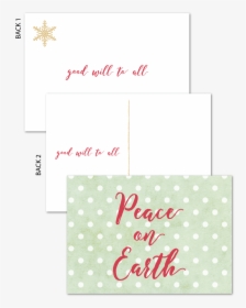 Mint & White Dots Holiday Postcard  								data-caption - Christmas Card, HD Png Download, Transparent PNG