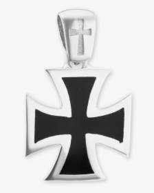 Sterling Silver Maltese Cross With Black Enamel - Locket, HD Png Download, Transparent PNG