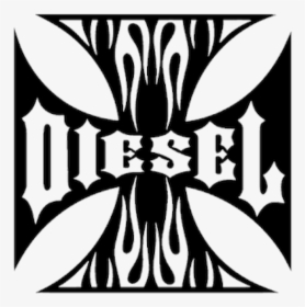Diesel Flames Maltese Cross Decal High Glossy, Premium - Emblem, HD Png Download, Transparent PNG
