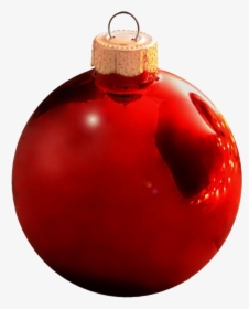 Single Red Christmas Ball Png Free Download - Red Christmas Tree Ornament, Transparent Png, Transparent PNG