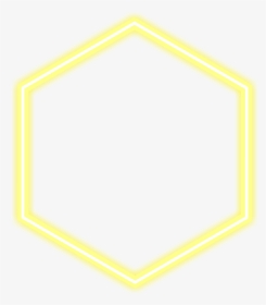 #hexagon #hexagonal #yellow #amarelo #neon #neonlights - Neon Blue Hexagon, HD Png Download, Transparent PNG