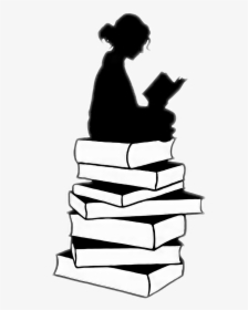 #silueta #libro #letra #lectura - Silhouette Girl Reading Png, Transparent Png, Transparent PNG
