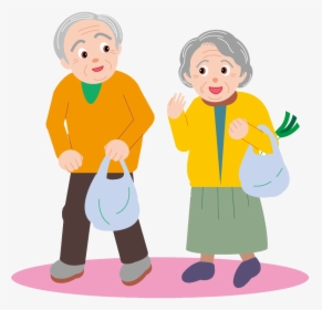 Couple Drawing Cartoon Clip - Elderly Clipart, HD Png Download, Transparent PNG