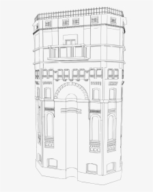 Old Water Tower Line Art - Technical Drawing, HD Png Download, Transparent PNG