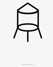 Water Tower Coloring Page - Chair, HD Png Download, Transparent PNG