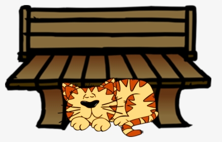 Cat On The Table Clipart Vector Transparent Stock Bench - Cat In Front Of Table Art Clip, HD Png Download, Transparent PNG