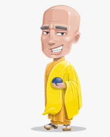 Monk Vector Meditating - Cartoon, HD Png Download, Transparent PNG