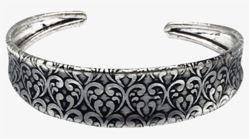 Antique Silver Damask Cuff Bracelet - Bangle, HD Png Download, Transparent PNG