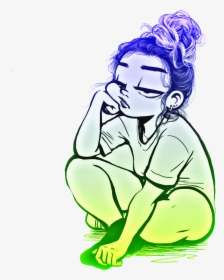 Transparent Sad Girl Png - Cartoon Cute Drawing Gils, Png Download, Transparent PNG