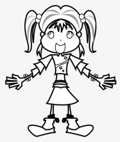 Sad Girl Clipart Black And White - Girl Clipart Black And White Free, HD Png Download, Transparent PNG