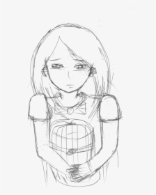 A Sad Girl - Sketch, HD Png Download, Transparent PNG