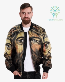 Retrato De Jesucristo Over Print Jacket %tag Familyloves - Jacket, HD Png Download, Transparent PNG