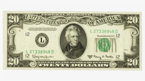 $20 1950e Federal Reserve Note - 20 Dollar Bill Transparent, HD Png Download, Transparent PNG