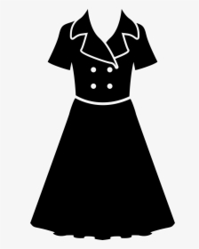 Dress Of Vintage Black Design Style - Fashion Clothes Clipart Black And White, HD Png Download, Transparent PNG