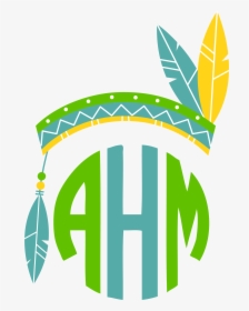 Feathered Indian Headdress - Free Circle Monogram Svg File, HD Png Download, Transparent PNG