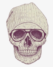 Skull Drawing Beanie Png - Skull With A Beanie Drawing, Transparent Png, Transparent PNG