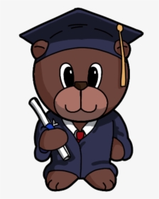 Graduation Bear Png - Cartoon Graduation Cap Teddy Bear, Transparent Png, Transparent PNG
