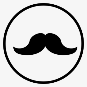 Mustache In A Circle - Mustache White Outline Png, Transparent Png, Transparent PNG