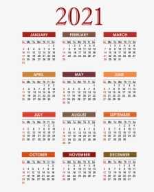 Calendar 2021 Png Free Download - Free Printable 2020 Calendar, Transparent Png, Transparent PNG
