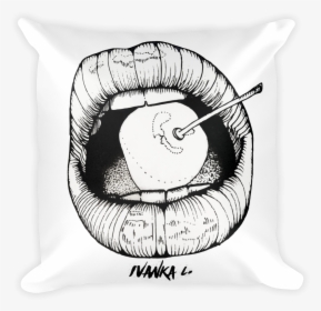 V Drawing Lip - Throw Pillow, HD Png Download, Transparent PNG
