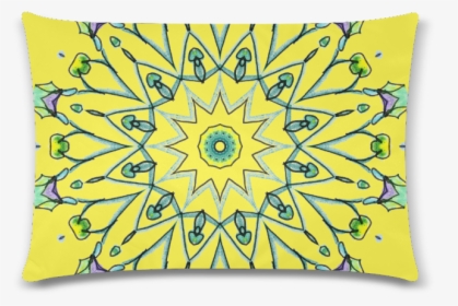Green Vines Leaves Star Wheel Matrix Mandala Lemon - Cushion, HD Png Download, Transparent PNG