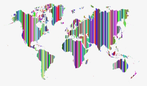 Striped World Map Prismatic - Reino Unido No Mundo, HD Png Download, Transparent PNG
