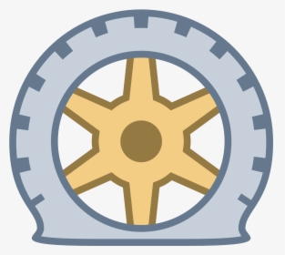 Wheel Clipart Flat Tire - Flat Tire Vector Png, Transparent Png, Transparent PNG