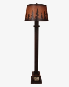 Aspen Square Wooden Floor Lamp With Poplar Bark Accent- - Lamp, HD Png Download, Transparent PNG