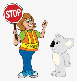 Crossing Guard With Koala - Stop Sign Clip Art, HD Png Download, Transparent PNG