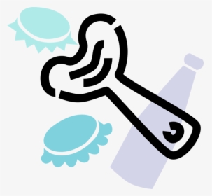 Vector Illustration Of Bottle Opener With Bottle Caps,, HD Png Download, Transparent PNG