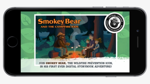 Image Of Iphone With Smokey Bear Game On Screen - Smartphone, HD Png Download, Transparent PNG