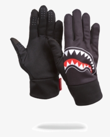 Black Shark Mouth Gloves Png Shark Leather Gloves - Leather, Transparent Png, Transparent PNG
