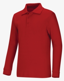 Red Shirt Long Sleeve Polo Png, Transparent Png, Transparent PNG
