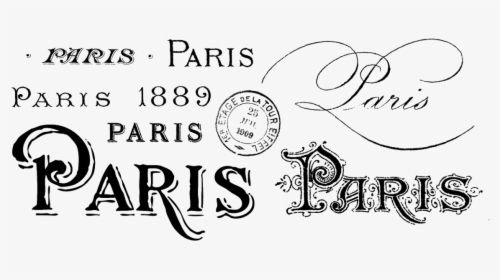 Vintage Calligraphy Lettering - Dessin Noir Et Blanc Paris, HD Png Download, Transparent PNG