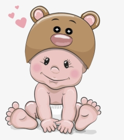Cute Cartoon Boy In Bear Hat, HD Png Download, Transparent PNG