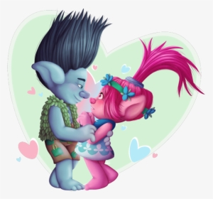 Trolls Poppy And Branch Kiss, HD Png Download, Transparent PNG