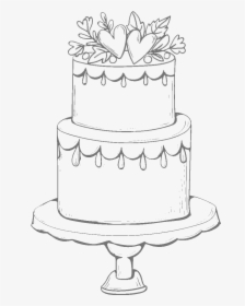 Line Drawing Cake Drawing Illustration PNG Images | AI Free Download -  Pikbest