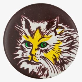 Yellow Cat With Green Eyes Art Button Museum - Illustration, HD Png Download, Transparent PNG