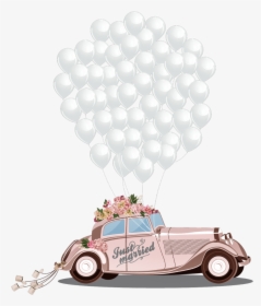 Ballon Drawing Just Married - Drawing Just Married Car, HD Png Download, Transparent PNG
