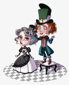 Mad Hatter White Queen Alice S Adventures In Wonderland - Mad Hatter X White Queen, HD Png Download, Transparent PNG