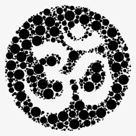 Om Symbol Negative Space Circles - Om Symbol Png Black And White, Transparent Png, Transparent PNG